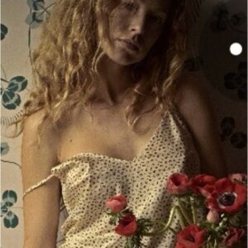 Doen Effie Silk Sweet Clover floral print camisole top, Sz Small